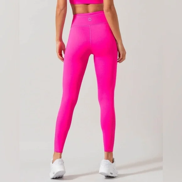 Lilybod Hot Pink Activewear Yoga Gym Athletic Leggings High Rise Size Small - Picture 2 of 11